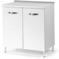 Mobili a terra Linea Azzurra Base 80 Mobili Cucina Componibile con 2 Ante e 2 Ripiani in L