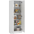Armadio Armadio Multiuso con Ante Battenti 5 Ripiani 60x31.5x165 cm Bianco