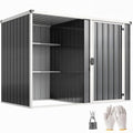 Capanni Outsunny Casetta da Giardino 2.7m2 Layout Diviso 2 Ripiani Grigio Scuro A