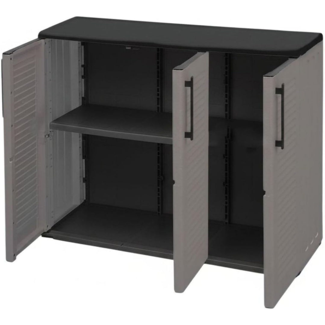 Armadio Dmora Chengdu - Armadio da Esterno 2 Ripiani, 4 Vani: 102x37x84h cm, Grigio