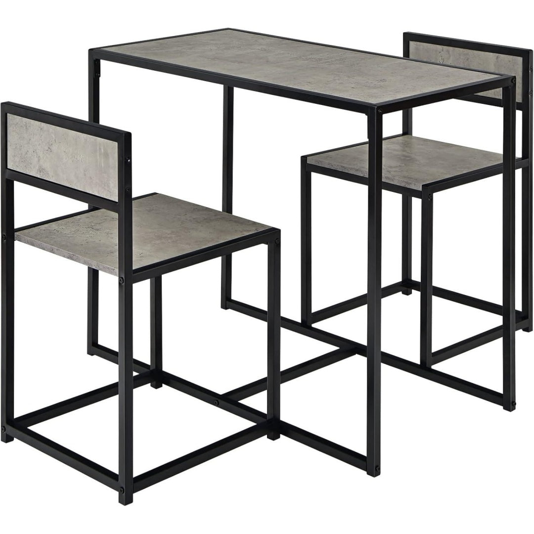 Tavolo Set di Tavolo da Bar da 3 Pezzi, Set 3 Pezzi con 2 Sedie e Tavolo
