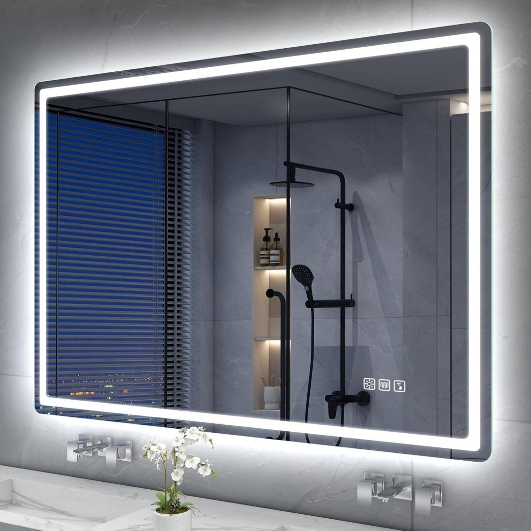 Specchio S'bagno 100x70cm Bluetooth-Specchio-Bagno-con-Luce-Led,Anti-Fog
